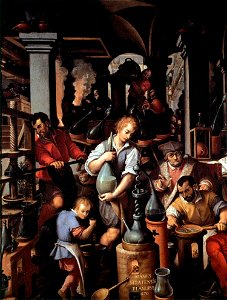 Il laboratorio dell'alchimista, Giovanni Stradano, studiolo di Francesco I