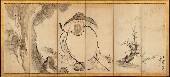 Ikeno Taiga 池大雅 - The Poet Su Shi and Meng Jia Loses His Hat - TL42147.4 - Harvard Art Museums