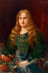 Ignace Spiridon Junge Frau in historischem Kostüm