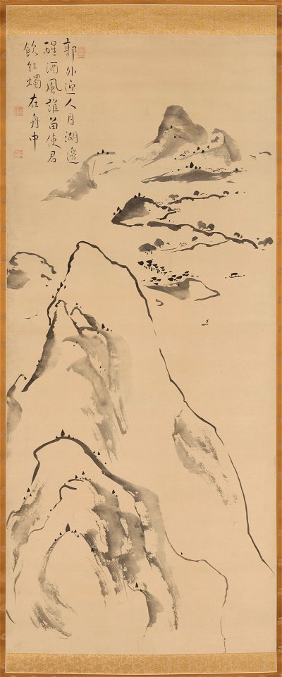 Ike Taiga - Drinking in a Boat Under the Autumn Moon - ILE1999.13.9 - Yale University Art Gallery