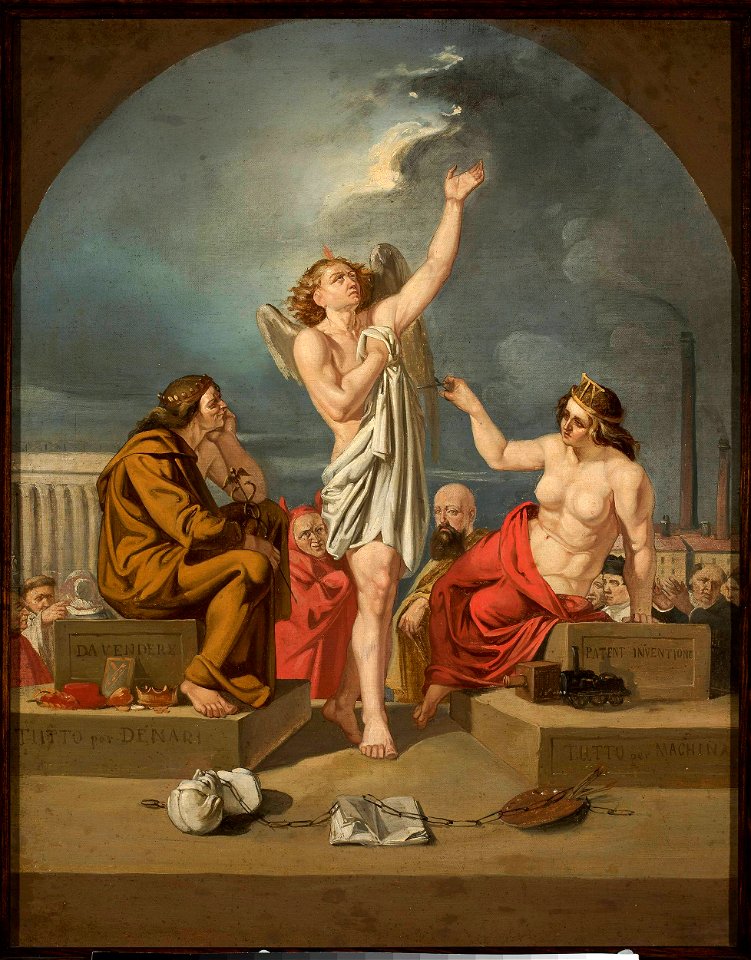 Ignacy Gierdziejewski - Symbolic scene – Tutto per Machina. Tutto per Denari - MP 580 MNW - National Museum in Warsaw