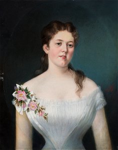 Ida Künl - Portret dekleta v beli obleki