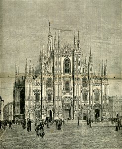 Il concorso mondiale per la facciata del duomo di Milano. Free illustration for personal and commercial use.