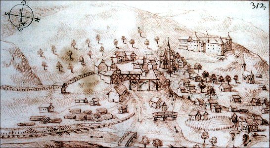 Idrija - Valvasor drawing