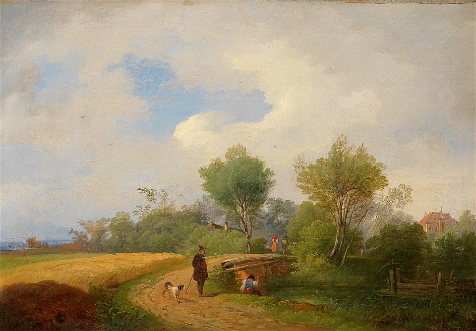 Ignaz Raffalt - Angler by the Village Pond