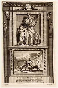 Ignativs, bisschop van Antiochien, te Rome, inde schouwplaats, voor de leeuwen geworpen, objectnr A 47724