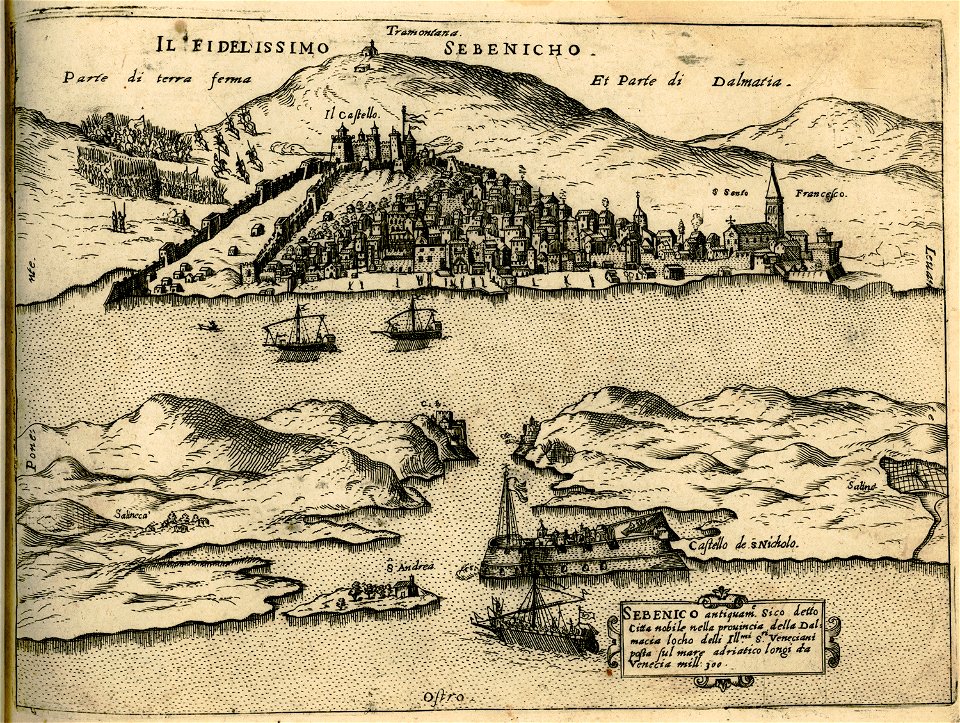 Il fidelissimo Sebenicho et parte di Dalmatia - Camocio Giovanni Francesco - 1574