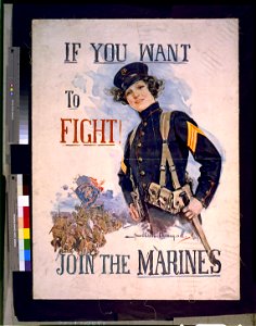 If you want to fight! Join the Marines - Howard Chandler Christy. LCCN95500952. Free illustration for personal and commercial use.
