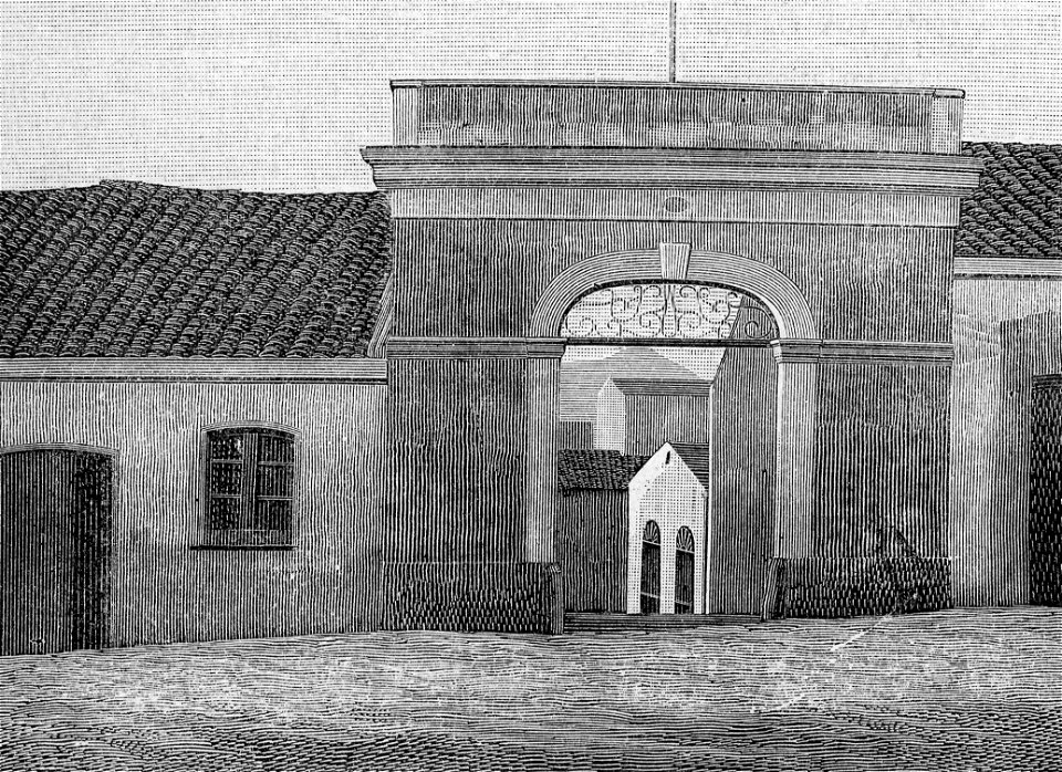 Iglesias – Ingresso della R. Scuola Tecnica (xilografia)