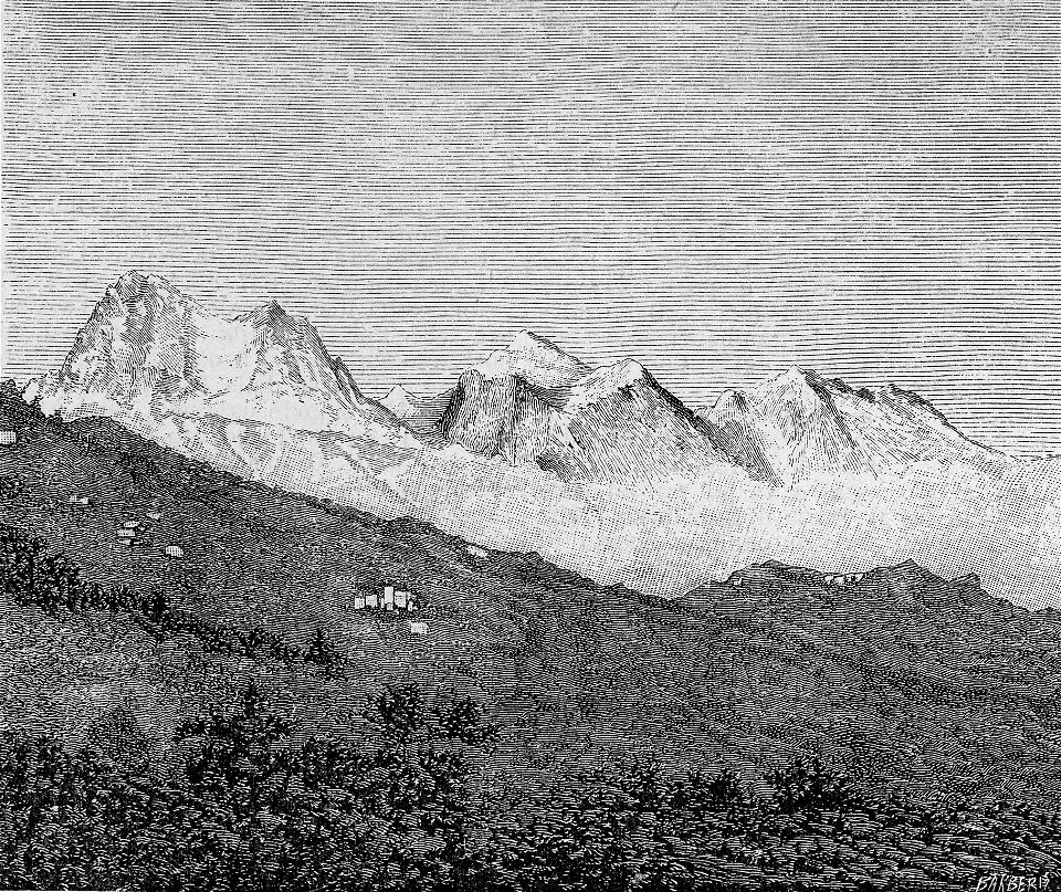 Il Gran Sasso d’Italia, dalla strada Teramo-Isola (xilografia)