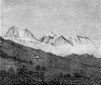 Il Gran Sasso d’Italia, dalla strada Teramo-Isola (xilografia)