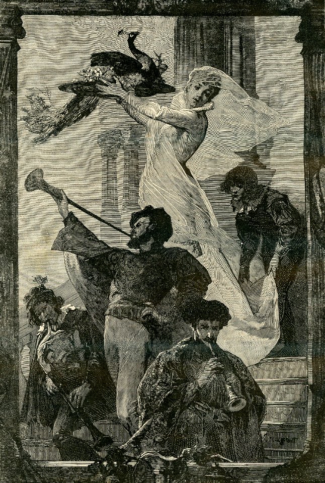 Il pavone rivestito, - quadro di Monginot