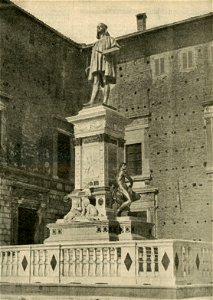 Il monumento a Raffaello Sanzio, dello scultore Pietro Belli. Free illustration for personal and commercial use.