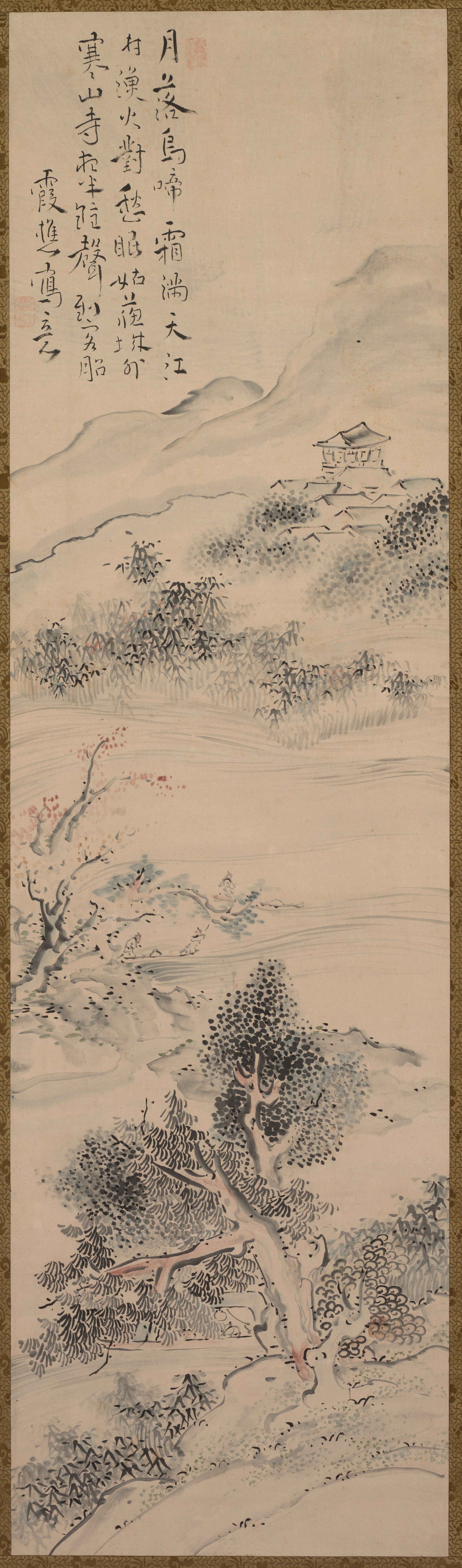 Ike Taiga - Illustration of Zhang Qi's Poem on the Cold Mountain Temple - 1992.386 - Cleveland Museum of Art