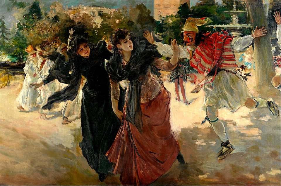 Ignacio Pinazo Camarlench - Carnival evening in the Alameda - Google Art Project