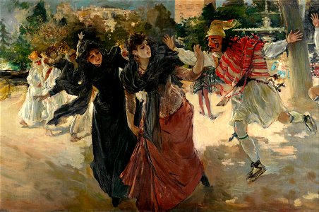 Ignacio Pinazo Camarlench - Carnival evening in the Alameda - Google Art Project