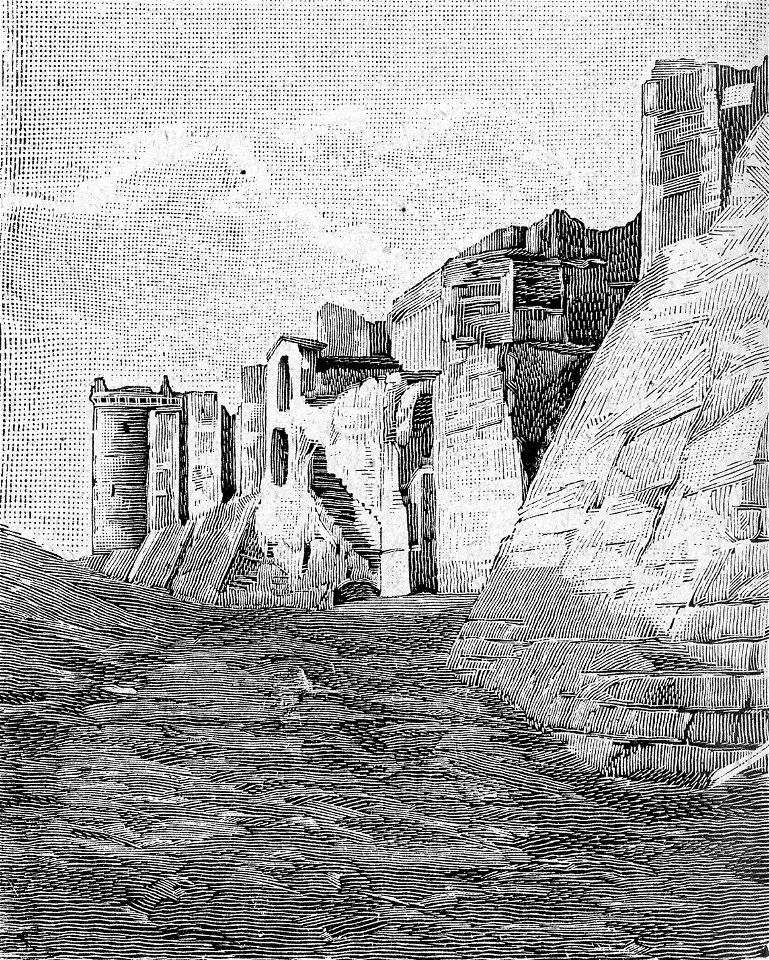 Il castello di Lucera – Lato ovest (xilografia)
