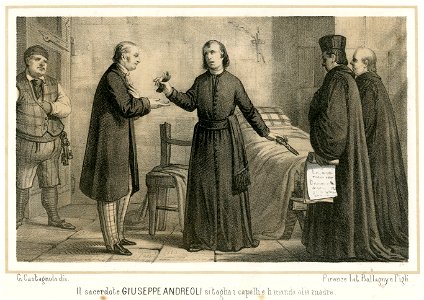 Il sacerdote Giuseppe Andreoli si taglia i capelli e li manda alla madre