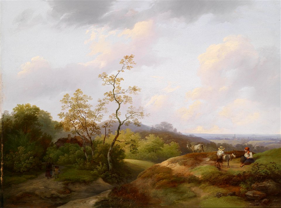 Ignaz Raffalt Weite Landschaft mit Hirten 1844