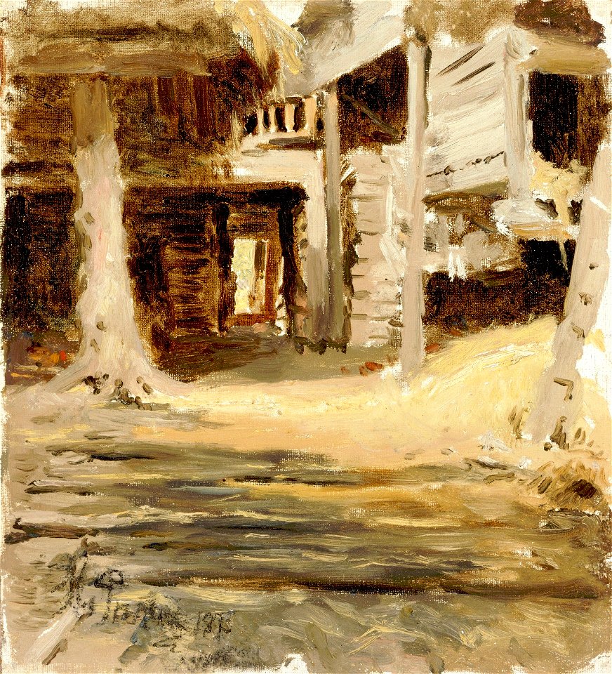 Ilja Jefimovitš Repin - Maalaistalon piha - A-1995-76 - Finnish National Gallery
