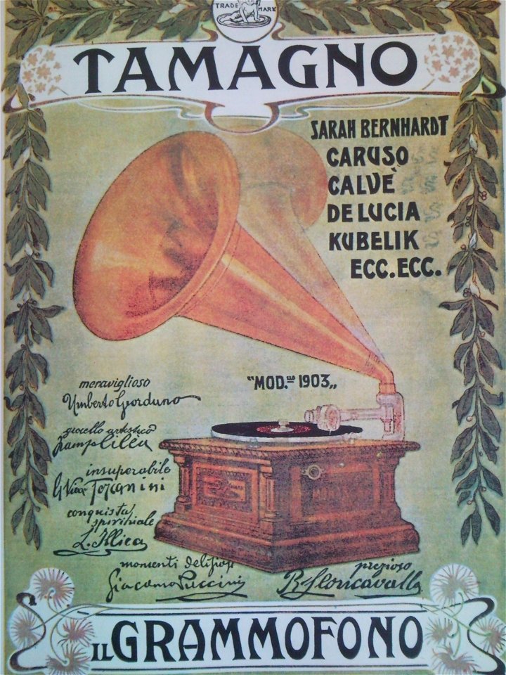 Il Grammofono, manifesto pubblicitario, 1903 - san dl SAN IMG-00001814