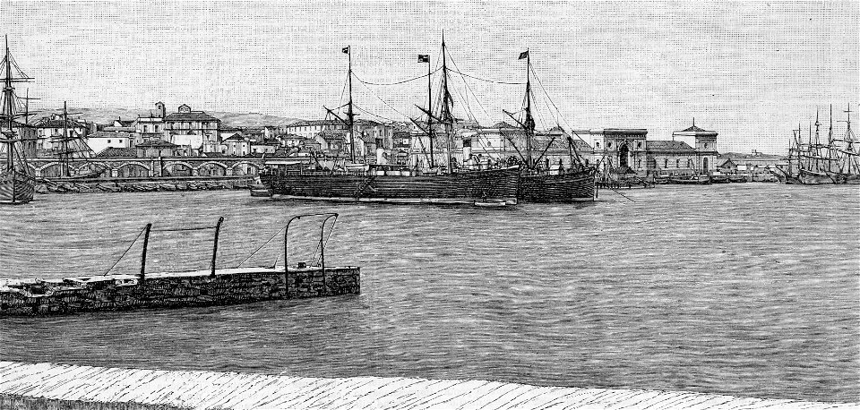 Il porto di Catania (xilografia)