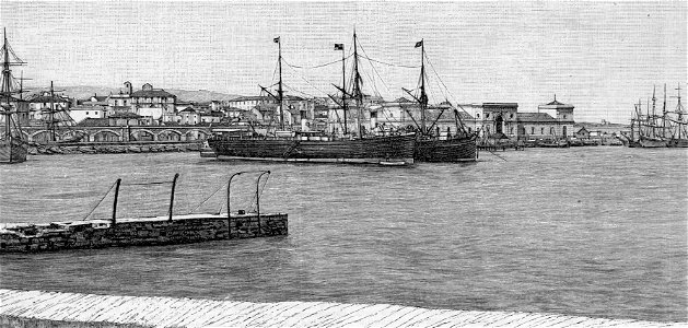 Il porto di Catania (xilografia)