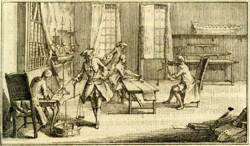 Illustration pour Traite de construction des vaisseaux Ingenieurs de la Marine au travail