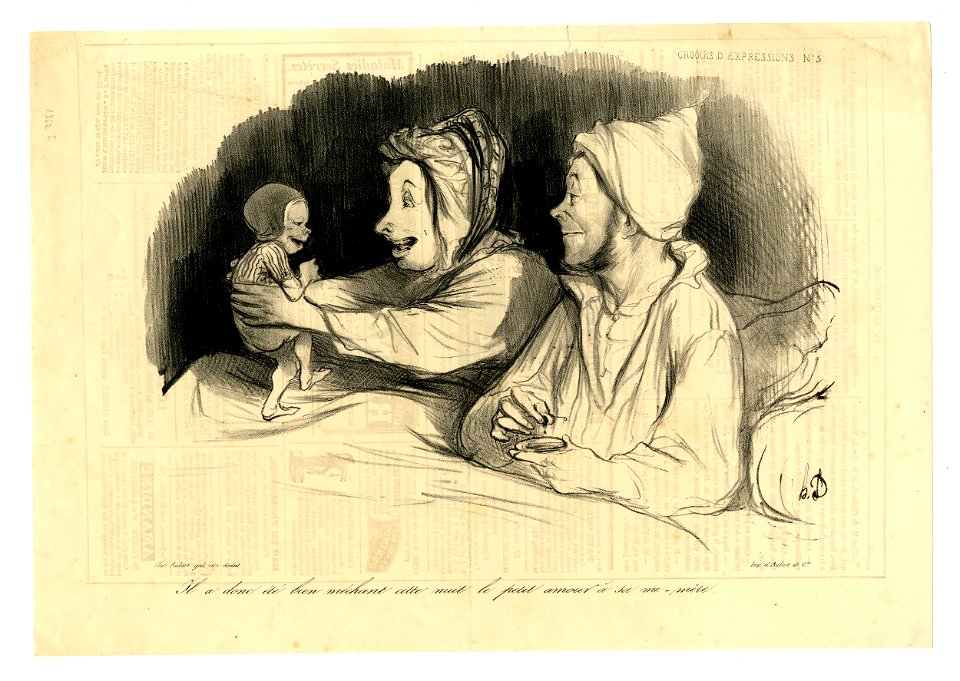 Il a donc eté bien méchant cette nuit, le petit amour à sa mé-mère (Mommy's boy has been naughty tonight) (BM 1910,0324.75)