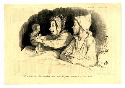 Il a donc eté bien méchant cette nuit, le petit amour à sa mé-mère (Mommy's boy has been naughty tonight) (BM 1910,0324.75)