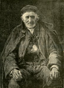 Il vecchio in preghiera, quadro di Josè Benllieure. Free illustration for personal and commercial use.