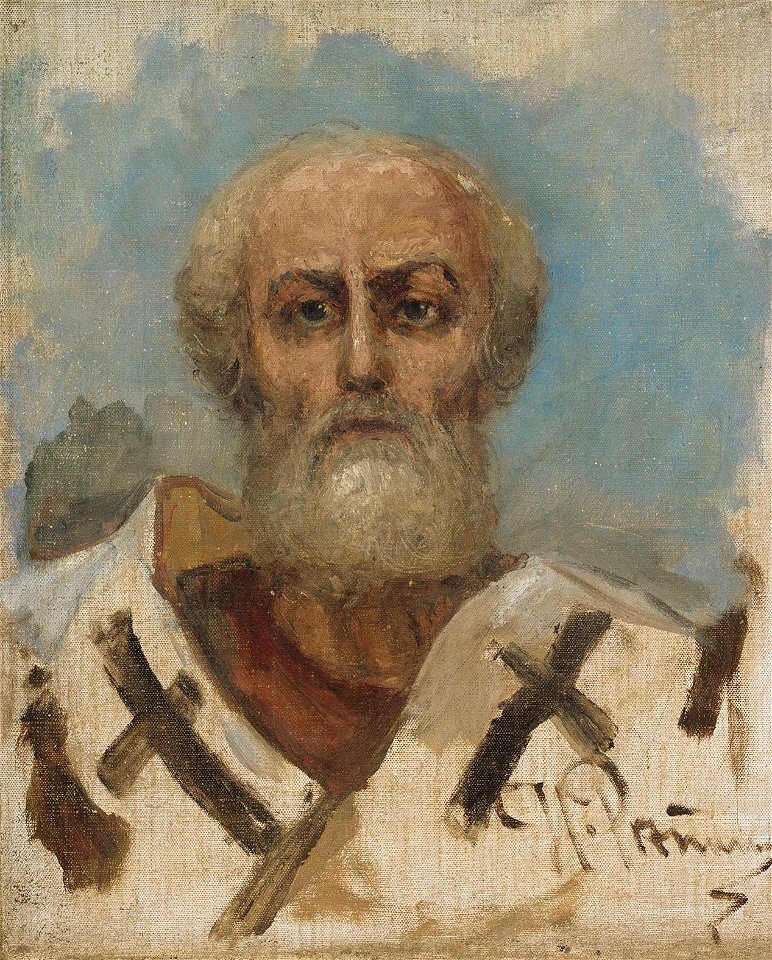 Ilja Jefimovitš Repin - St Nicholas, sketch - A-1995-85 - Finnish National Gallery