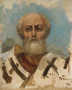 Ilja Jefimovitš Repin - St Nicholas, sketch - A-1995-85 - Finnish National Gallery
