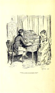 Illustration by C E Brock for Pride and Prejudice - You write uncommonly fast. Free illustration for personal and commercial use.