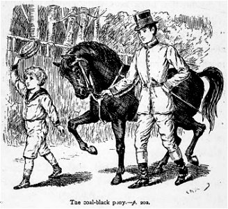 Illustrations by K. M. Skeaping for the Holiday Prize by E. D. Adams-pg-202-The coal-black pony