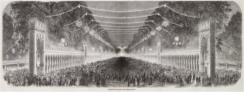 Illumination de la grande avenue des Champs-Élysées