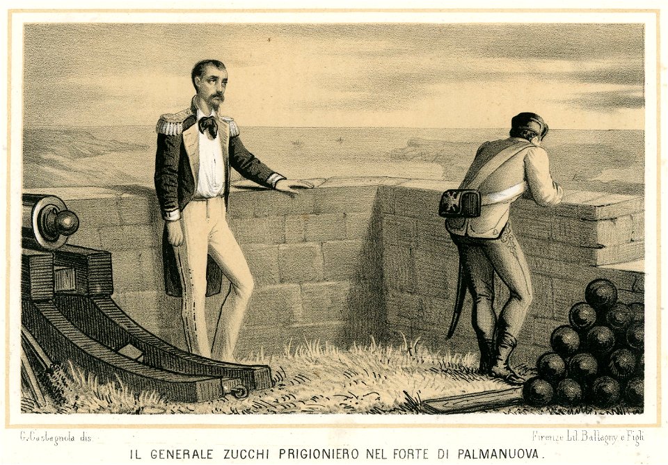Il generale Zucchi prigioniero nel forte di Palmanuova