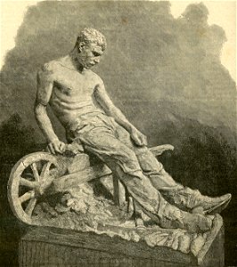 Il Minatore, statua di Enrico Butti. Free illustration for personal and commercial use.