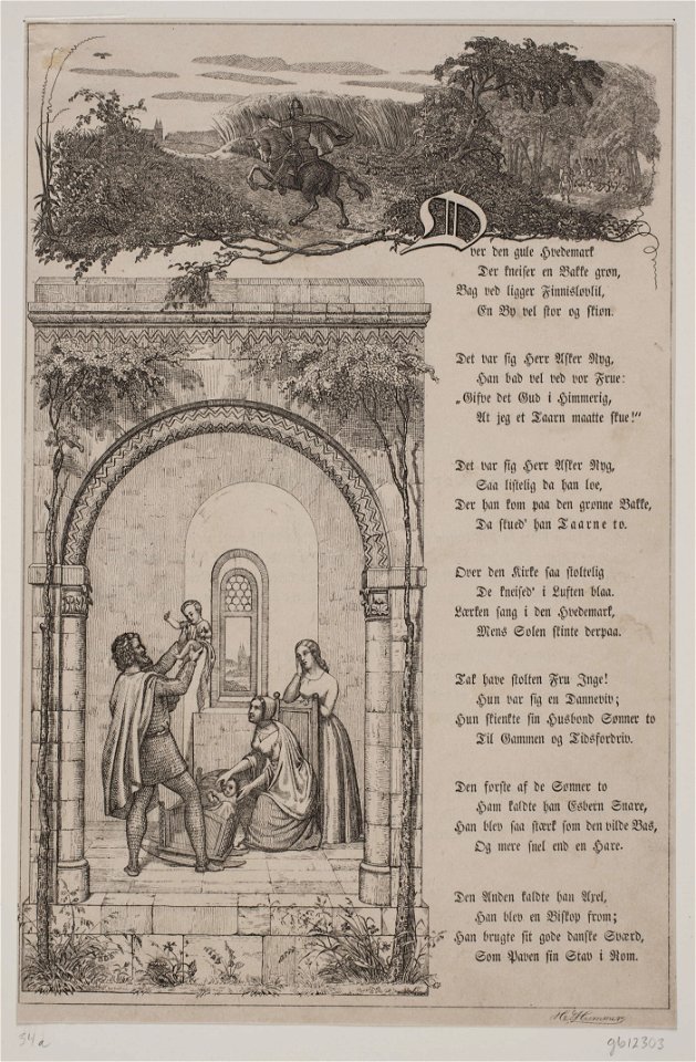 Illustration til De Tvende Kirketaarne, digt af A. Oehlenschläger (2)