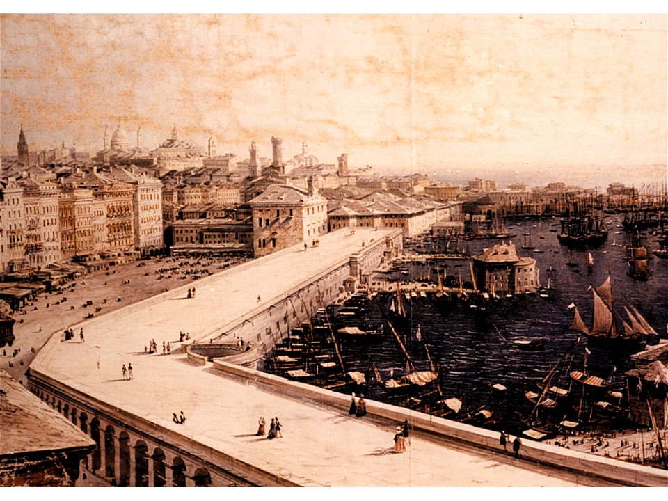 Il porto di Genova dai Terrazzi di marmo