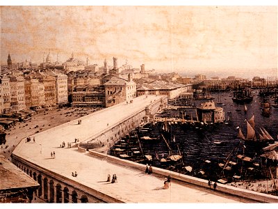 Il porto di Genova dai Terrazzi di marmo