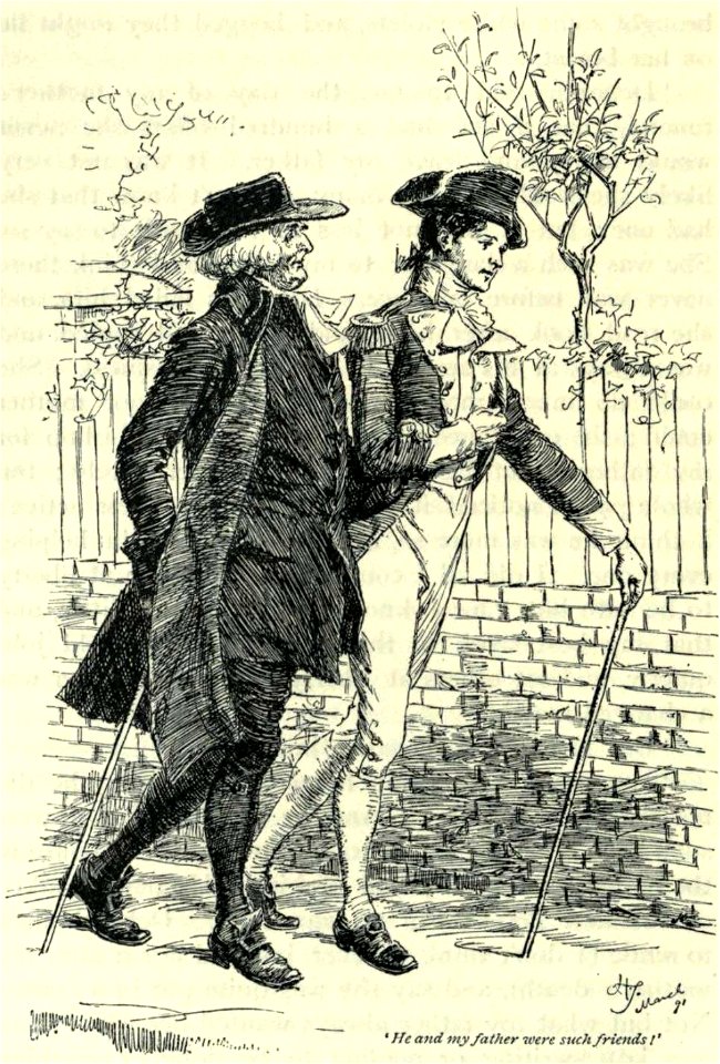 Illustration by Hugh Thomson (1860-1920) of the 1891 reissue of Cranford by Gaskell - 108