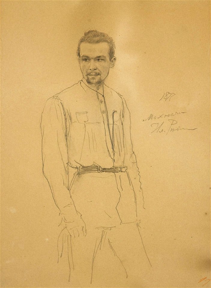 Ilja Repin Studie eines stehenden Mannes 1877