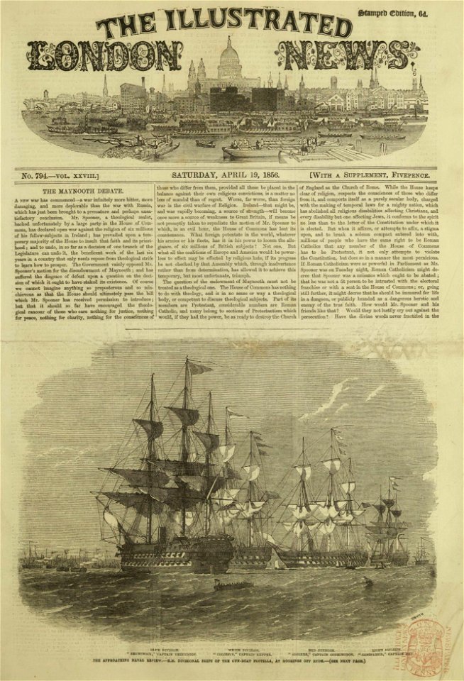 Illustrated London News, front page with price and stamp duty tax 19 ...