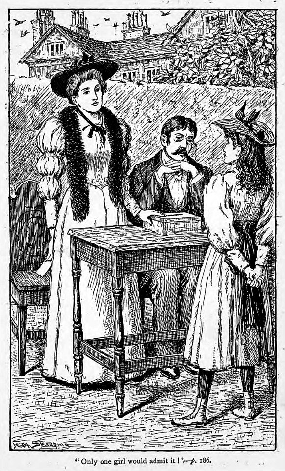 Illustrations by K. M. Skeaping for the Holiday Prize by E. D. Adams-pg-186-Only one girl would admit it
