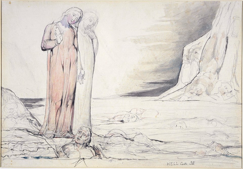 Illustrations to Dante's Divine Comedy, object 68 Butlin 812-65 Dante Striking Against Bocca Degli Abati