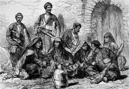 Illustrated London News 1873 Georgian mountaineers. Free illustration for personal and commercial use.