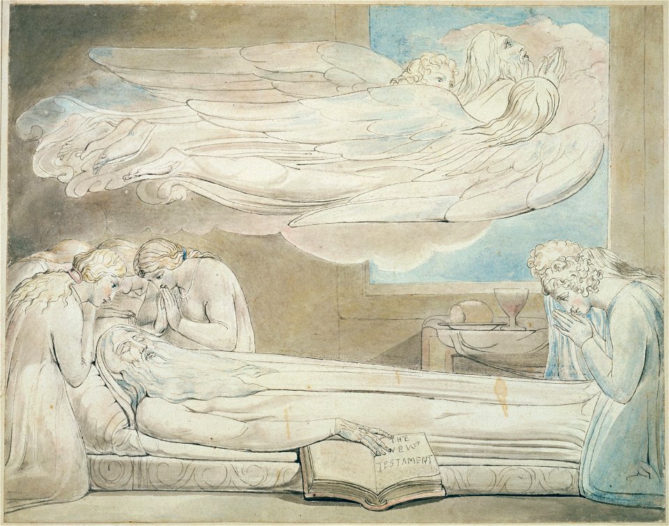 Illustrations to Robert Blair's The Grave , object 14 The Death of the Good Old Man