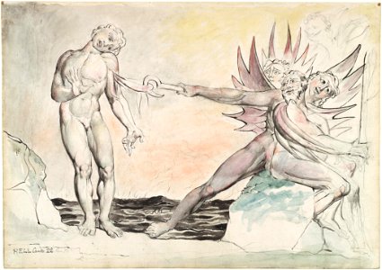 Illustrations to Dante's Divine Comedy, object 43 (Butlin 812-41) Ciampolo the Barrator Tormented by the Devils
