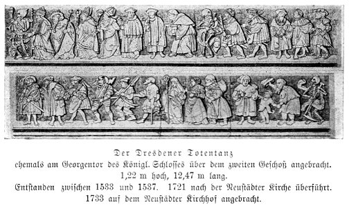 Illustrierte Geschichte d. sächs. Lande Bd. II Abt. 1 - 171 - Der Dresdner Totentanz. Free illustration for personal and commercial use.
